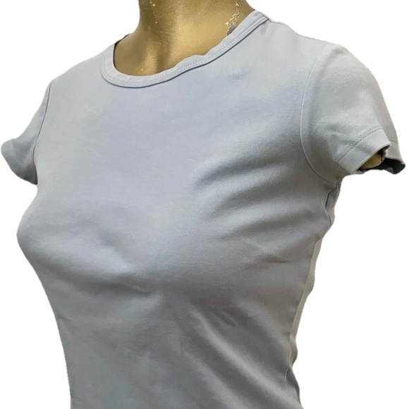 BANANA REPUBLIC Light Blue Basic COTTON TEE SHIRT Size Small - Picture 2 of 11